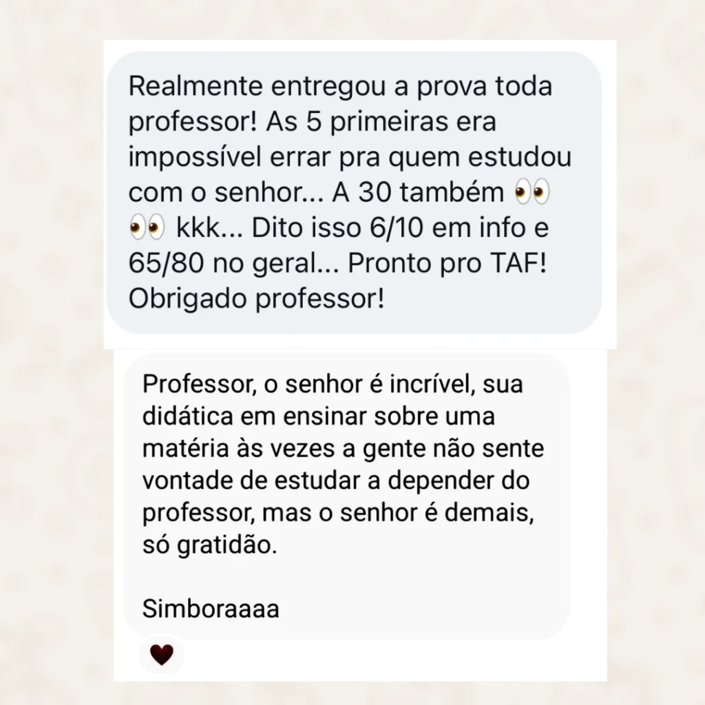 Depoimento de aluno 8